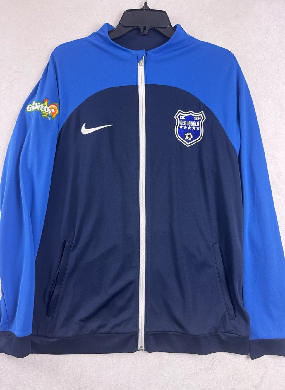 Nike Dep Iguala El Gallito Full Zip Jacket Blue Navy Athletic Track Size L